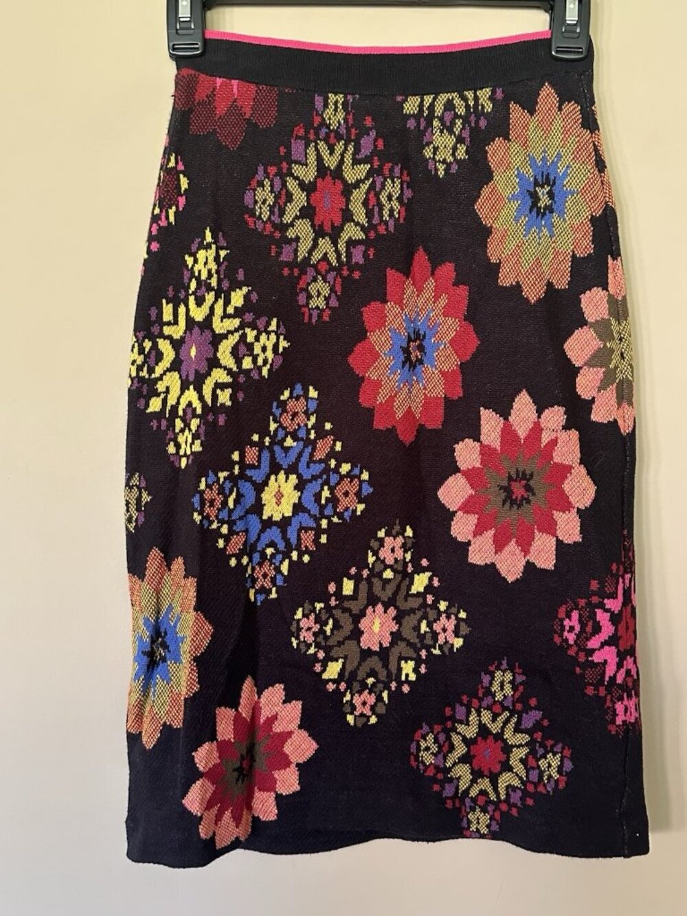 Maeve Anthropologie Floral Granny Square Skirt Women XXS Knit Boho Rainbow Flowe - Picture 2 of 7